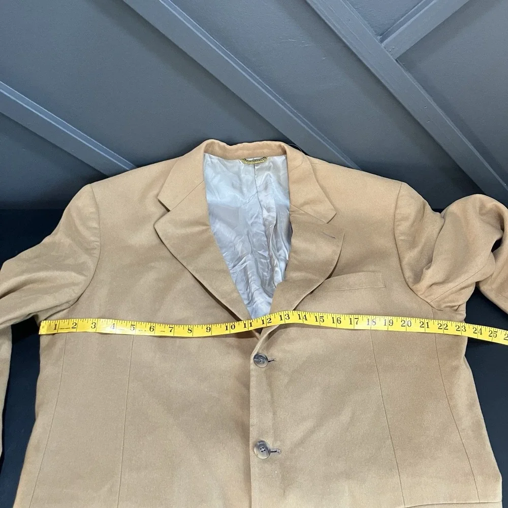 Hart Schaffner Marx Gold Trumpeter 100% Cashmere Sport Coat Blazer 44L Tan